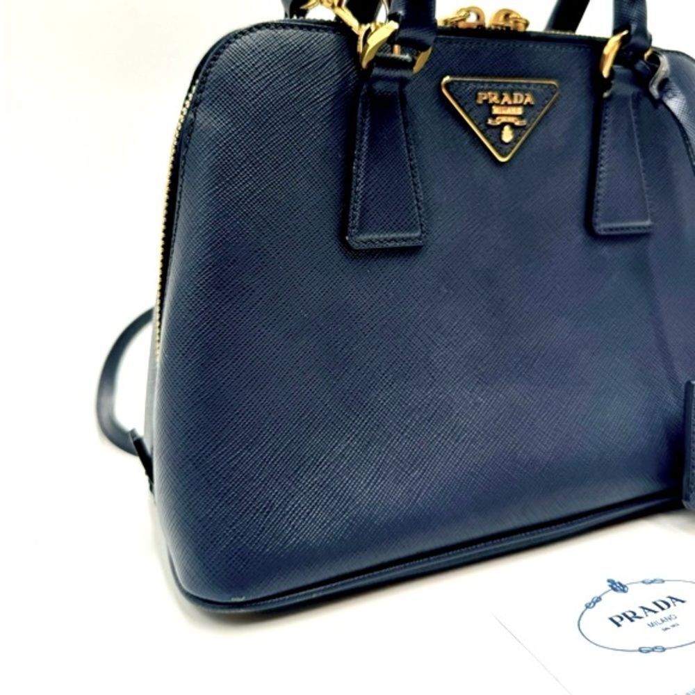 Auth Prada Small Baltic Blue Saffiano Lux Leather 2way Top Handle Promenade Bag - Picture 2 of 16